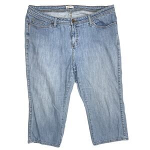 Lee Cropped Jeans Womens Plus Size 20 Blue Denim Lower On the Waist Cotton Blend